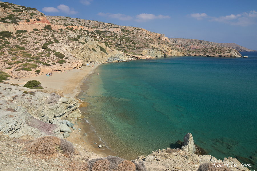 Пляж Еримуполис в Итанос. Греция, Крит, 16 октября 2019